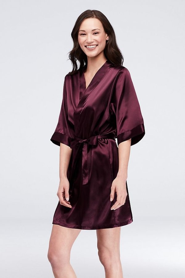 Maid of Honor Embroidered Satin Robe