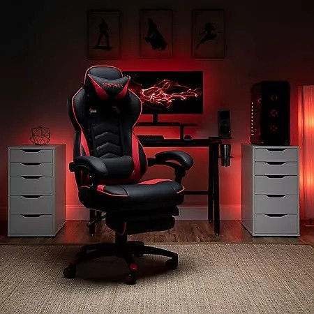 S110 Racing Style Gaming Chair, Reclining Ergonomic Chair with Footrest, Choose a Color (RSP-S110) - Sam's Club