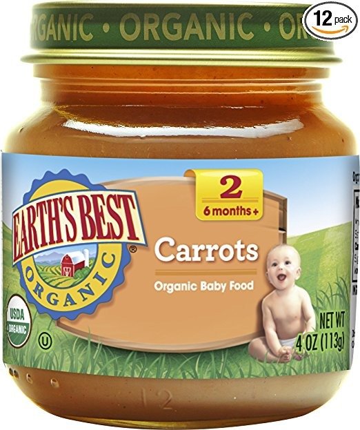 Organic Baby Food, Carrots, 4 Ounce (Pack of 12)