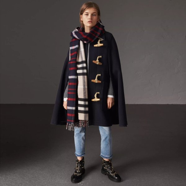 Double-faced Wool Blend Duffle Cape