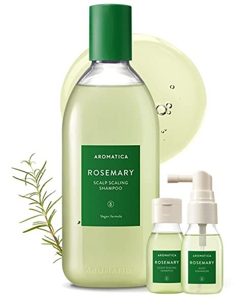 Rosemary Scalp Scaling Shampoo 13.53 oz / 400 ml - Vegan Shampoo with Food-graded Rosemary Essential Oil - Removes Dead Cell Skins on Scalp Pores - Free from Sulfate, Silicone, and Paraben