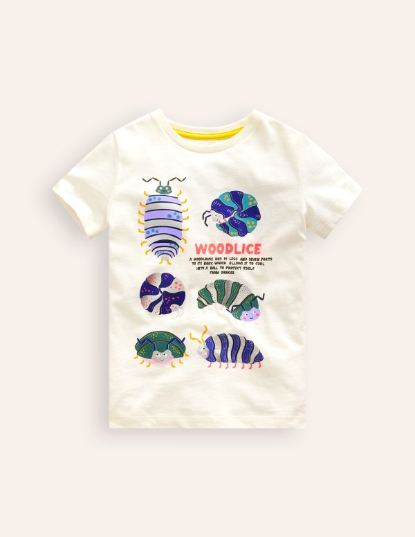 Foil Printed T-shirtIvory Woodlice