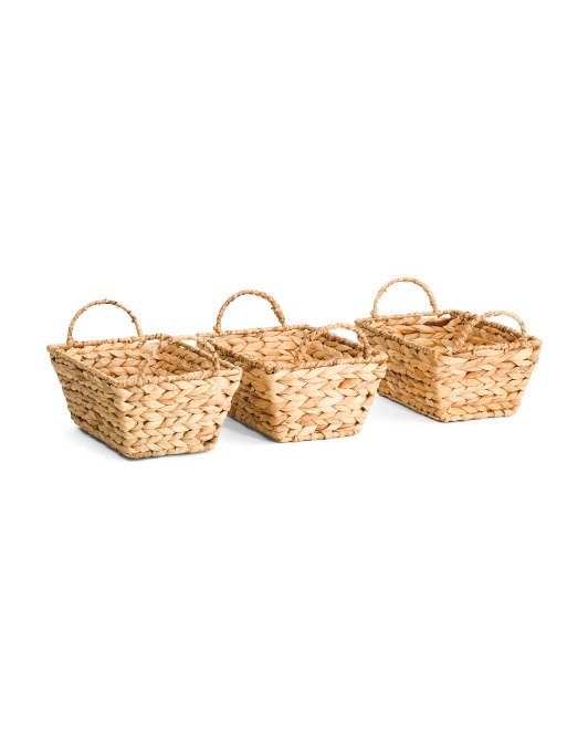 3pc Natural Havana Tapered Storage Baskets