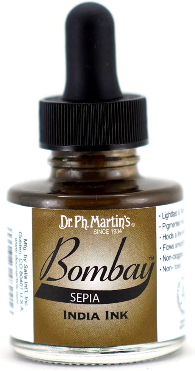 Amazon.com: Dr. Ph. Martin&#39;s Bombay India Ink, 1.0 oz, Sepia