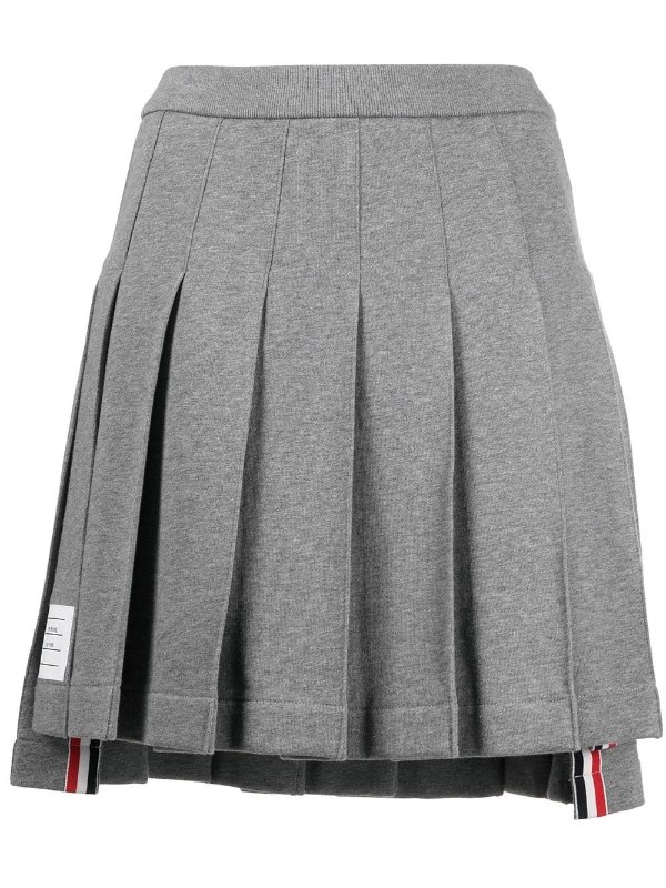 logo patch pleated short skirt