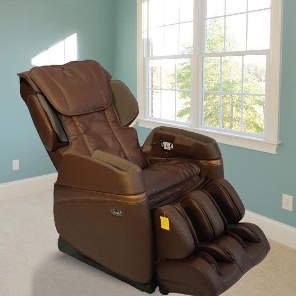 Osaki Tan Faux Leather Reclining Massage Chair-OS-3700CREAM - The Home Depot