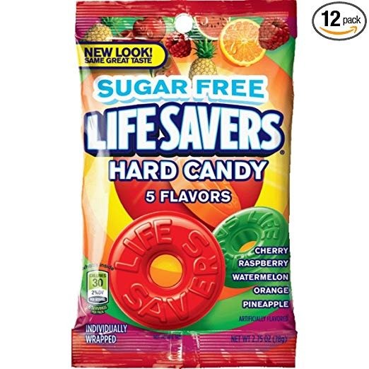 Life Savers 5 Flavors Sugarfree Hard Candy Bag, 2.75 ounce (12 Packs)