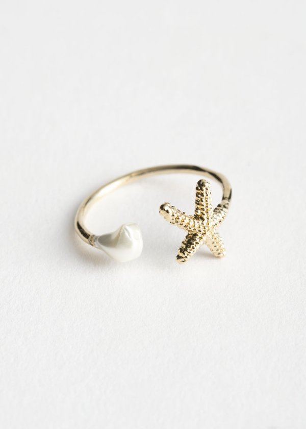 Starfish Charm Open Ring