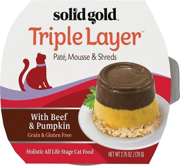 Grain Free Wet Cat Food Pate - Made with Real Beef - Triple Layers Canned Cat Food Mousse, Pate, and Shreds for Healthy Digestion, Weight Control, & Overall Immunity