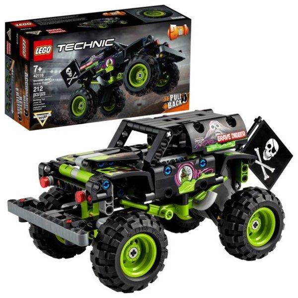 Technic Monster Jam Grave Digger 42118 Model Kit for Kids Who Love Monster Trucks (212 Pieces)
