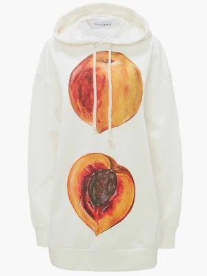 OVERSIZED PEACH HOODIE in white | JW Anderson