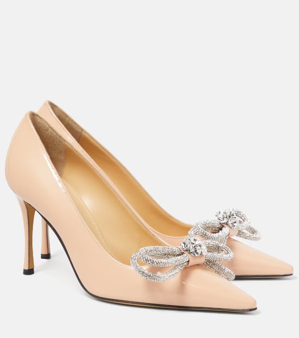 Double Bow patent leather pumps