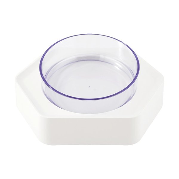 【爱宠必备】尾大的喵 六角单碗 小型宠物犬猫咪饭碗 水碗或食碗 碗口直径131mm #白色单碗 | 亚米