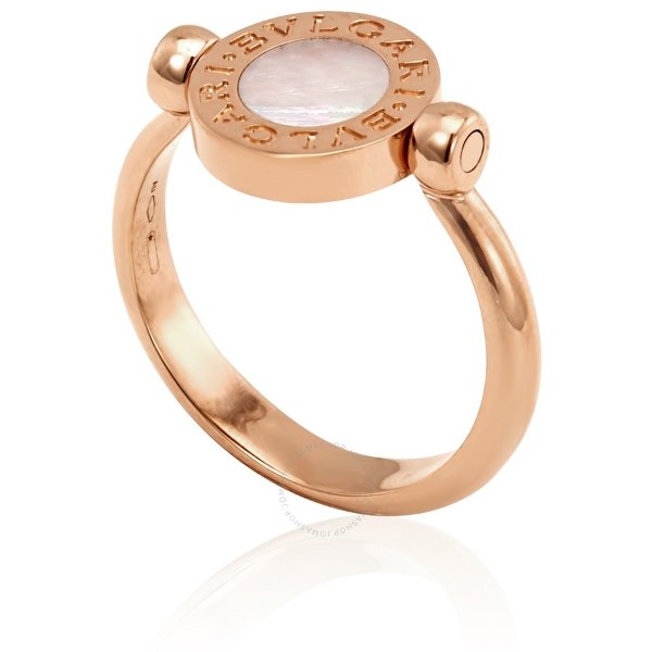 18K Pink gold And Mother Of Pearl Carnelian Ring- Size 8 1/4