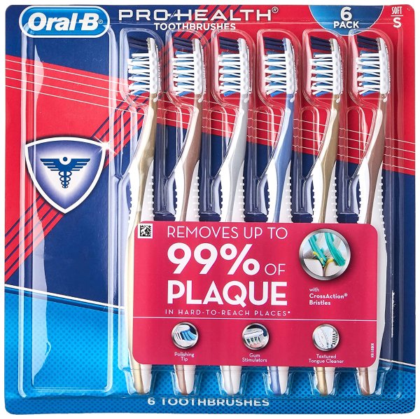 Pro Health All In One Soft Toothbrushes, 6 Count