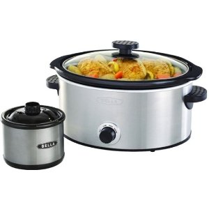 Today Only: Bella - 5-qt. Slow Cooker with Dipper - Stainless Steel