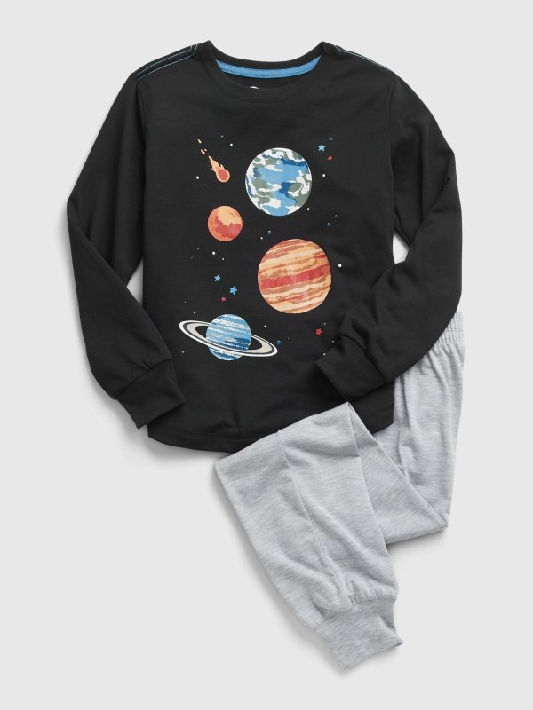 Kids 100% Recycled Polyester Space Graphic Jogger Set