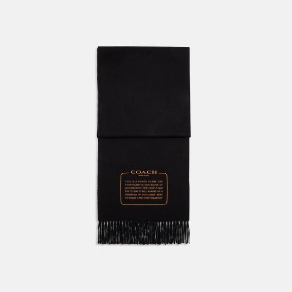 Embroidered Patch Cashmere Muffler