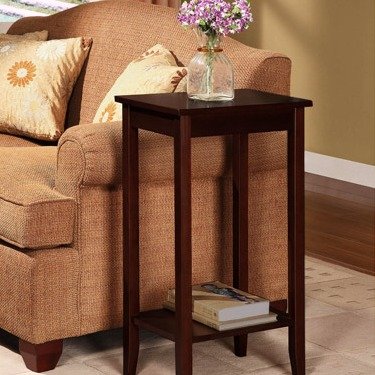 DHP Rosewood Tall End Table, Simple Design, Multi-purpose Small Space Table