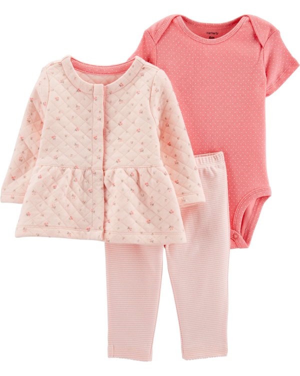 3-Piece Quilted Little Jacket Set