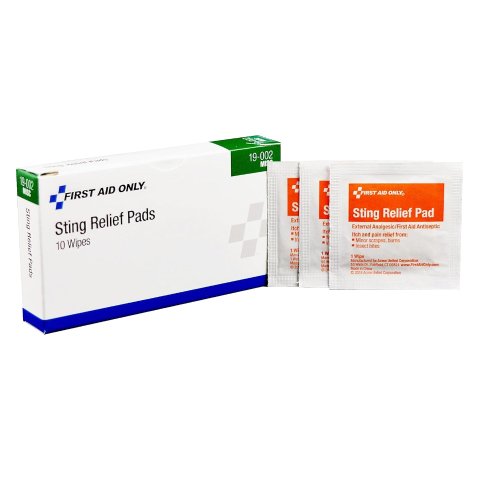 First Aid Only Sting Relief Pads Box of 10