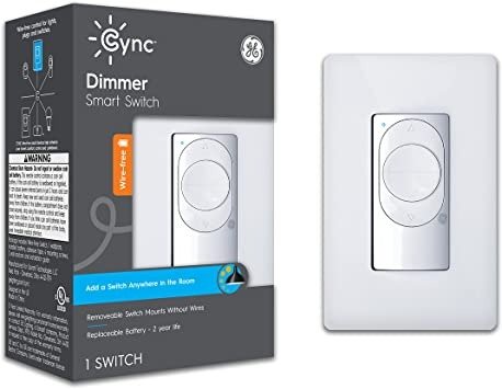 CYNC Smart Dimmer Light Switch, Wire-Free, Bluetooth and Wi-Fi Light Switch, No Wiring Required (1 Pack) Packaging May Vary
