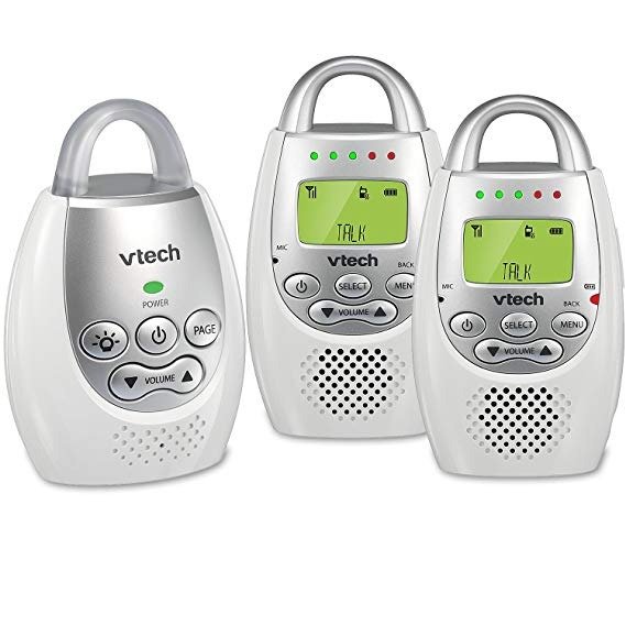 DM221-2 Audio Baby Monitor with up to 1,000 ft of Range, Vibrating Sound-Alert, Talk Back Intercom, Night Light Loop & Two Parent Units