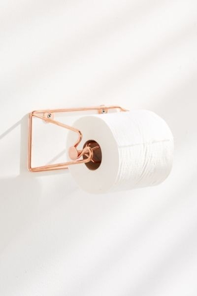 Minimal Rose Gold Toilet Paper Holder