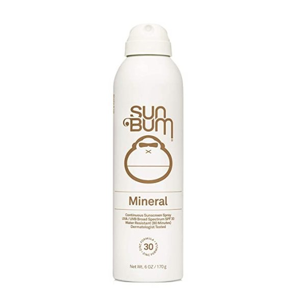 Sun Bum Mineral SPF 30 Sunscreen Spray | Vegan and Reef Friendly (Octinoxate & Oxybenzone Free) Broad Spectrum Natural Sunscreen with UVA/UVB Protection | 6 oz