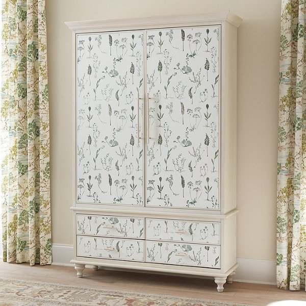 Odessa Botanical Tall Storage Cabinet with Drawers & Shelves