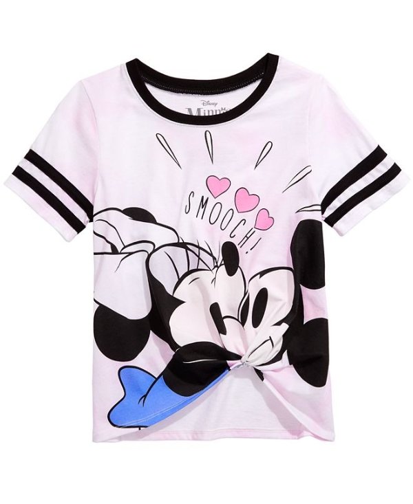 Big Girls Minnie Loves Mickey Tie-Front T-Shirt