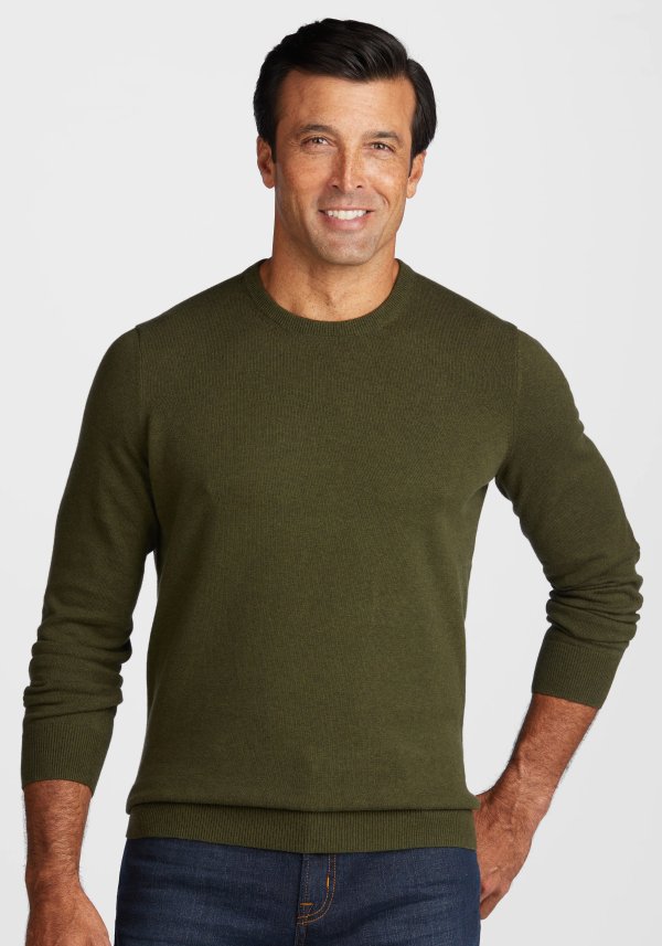 Traveler Tailored Fit Pima Cotton Crew Neck Sweater - Traveler Sweaters | Jos A Bank