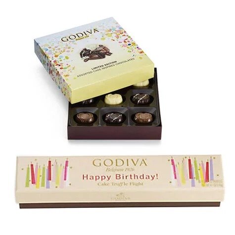 Assorted Cake Inspired Chocolates with Birthday Cake Truffle Flight | GODIVA