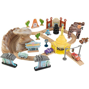 KIDKRAFT 迪士尼汽车总动员3木质轨道玩具套装 50件，包括各种配件