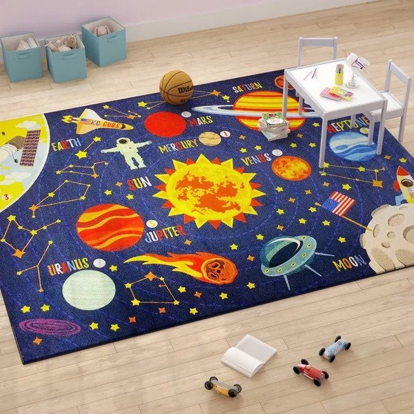 Weranna Outer Space Safari Road Map Educational Learning Blue Indoor/Outdoor RugWeranna Outer Space Safari Road Map Educational Learning Blue Indoor/Outdoor RugQuestions & AnswersShipping & ReturnsMore to Explore