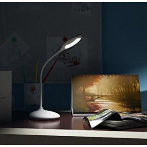 MAXOAK Dimmable Desk Lamp Kids Eye Care LED Table Lamp (Adjustable Gooseneck,touch Sensitive Control,lithium-ion Battery, USB Charging)for Home,office,bedroom,reading,studying,working -White