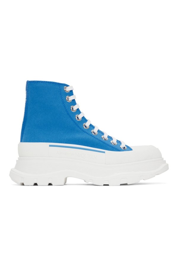 SSENSE Exclusive Blue Tread Slick Platform High Sneakers