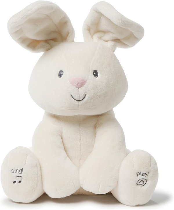 Amazon Baby GUND Flora The Bunny Animated Plush Stuffed Animal Toy, Cream, 12"
