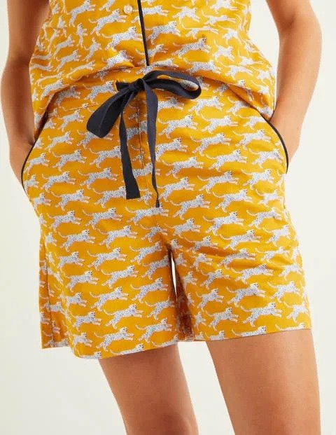 Phoebe Pj Shorts - Yellow, Spotted Cheetah | Boden US