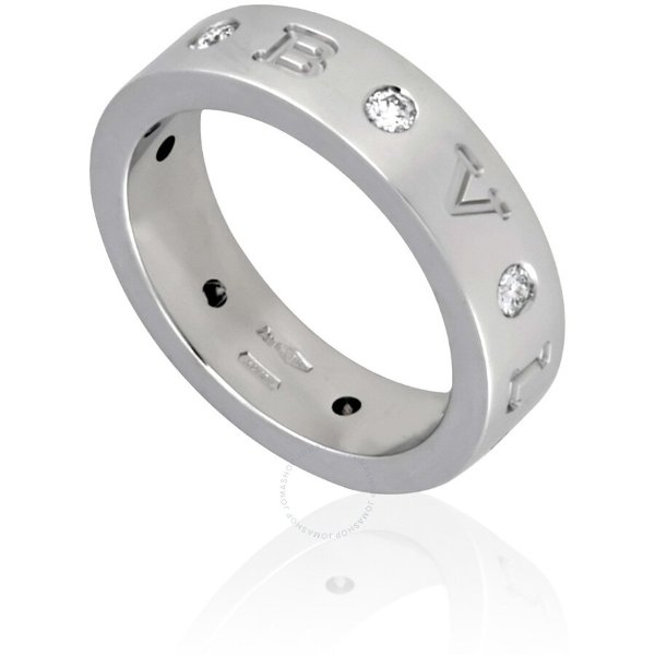 18K White Gold Diamond-Set Band Ring