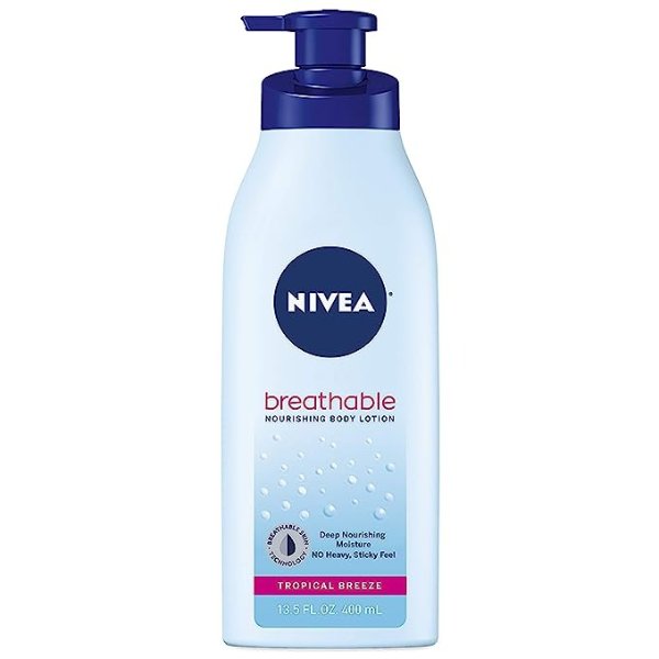 Breathable Nourishing Body Lotion Tropical Breeze, Body Lotion for Dry Skin, 13.5 Fl Oz Pump Bottle