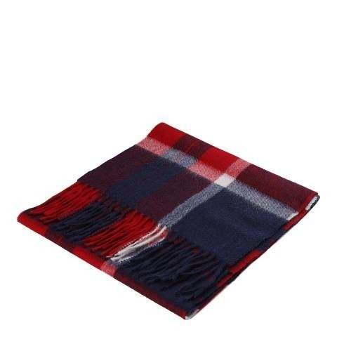 红蓝格纹围巾