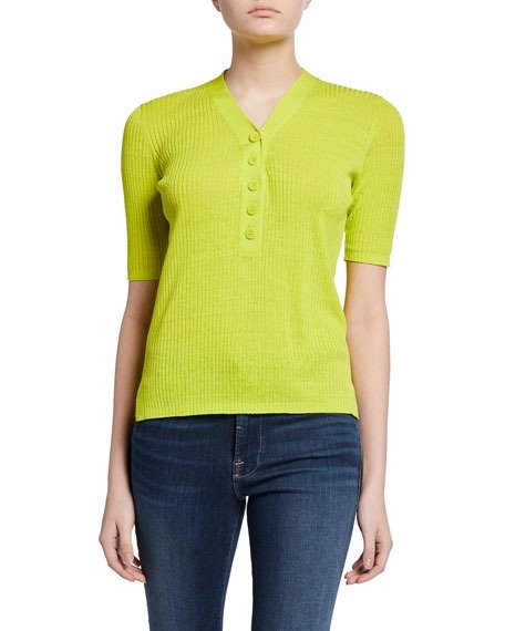 Paley Ribbed Short-Sleeve Sweater