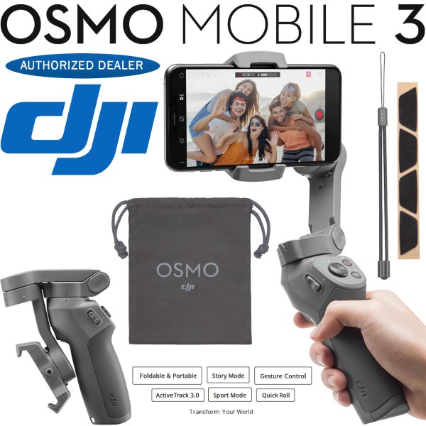 DJI Osmo Mobile 3 + 64GB Sandisk + ATH-C200BT Headphones
