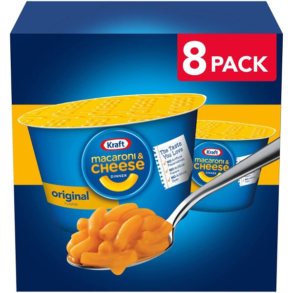 Kraft Original Easy Microwavable Macaroni and Cheese Cups (8 ct Box, 2.05 oz Cups)