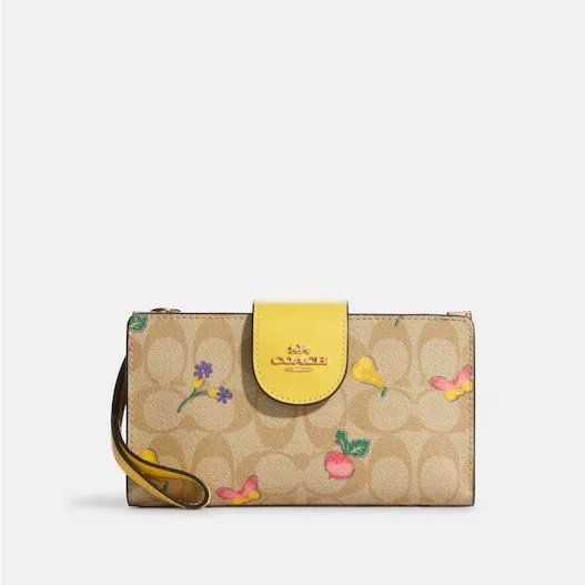 Tech Wallet In Signature Canvas With Dreamy Veggie Print