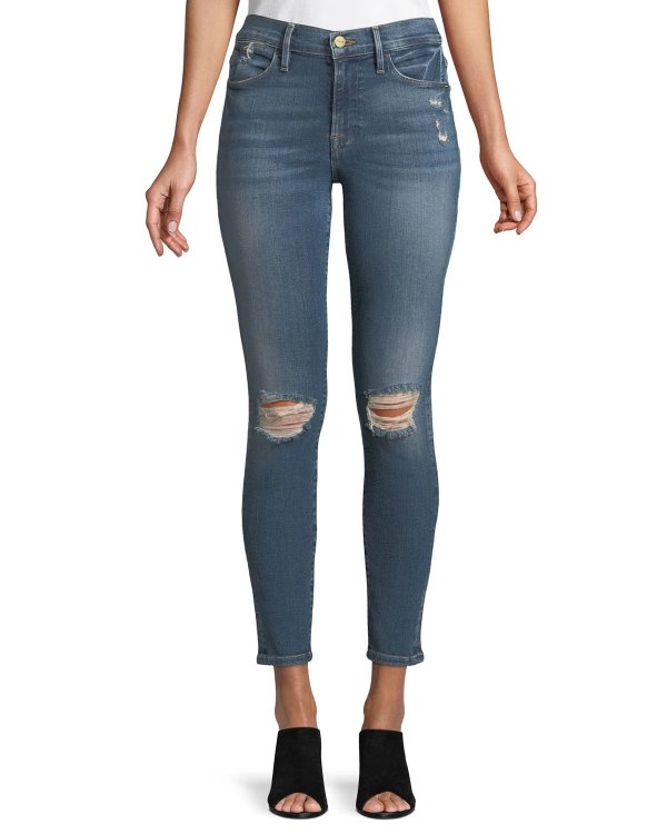 Le High Distressed Skinny Jeans, Cape Canaveral