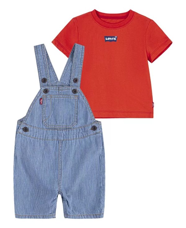 Baby Boys Mini Batwing Shirt and Shortalls, 2 Piece Set