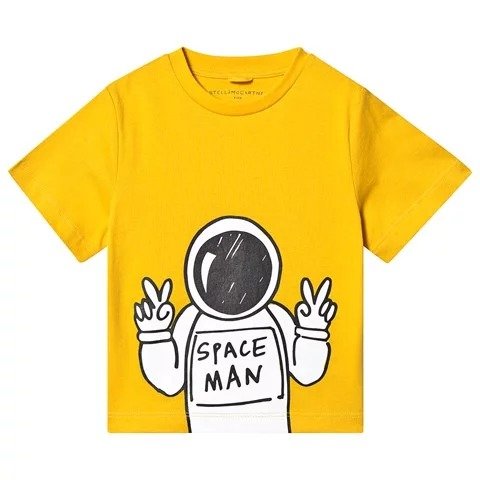 Yellow Space Man Print T-Shirt | AlexandAlexa