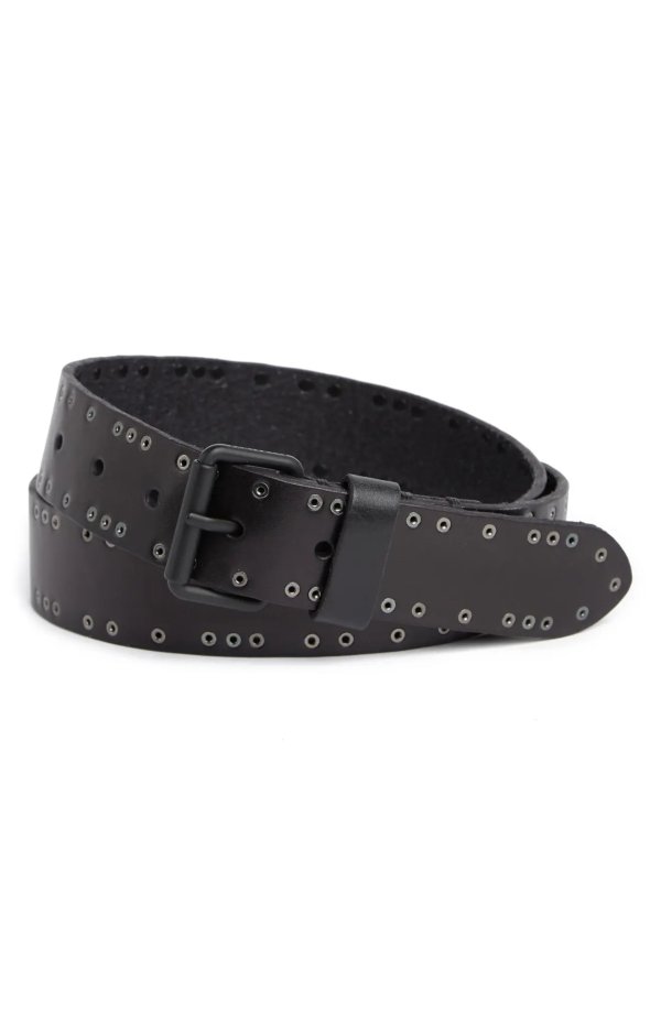 35mm Grommet Studded Leather Belt